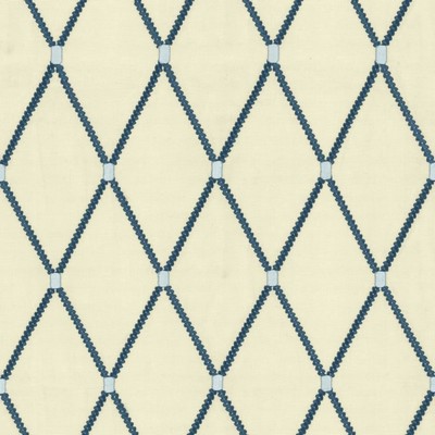 Kasmir Arlo Diamond Blue in 1458 Blue Cotton
30%  Blend Fire Rated Fabric Diamonds and Dot  Medium Duty CA 117   Fabric